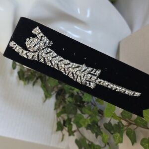 Vintage Silver Textured Articulated Tiger Brooch Pin with Cubic Zirconia